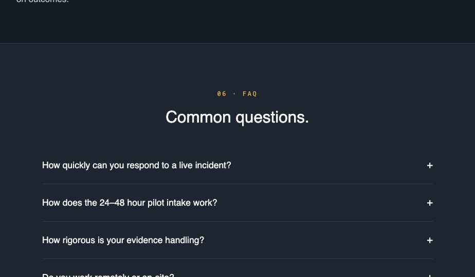 FAQ section